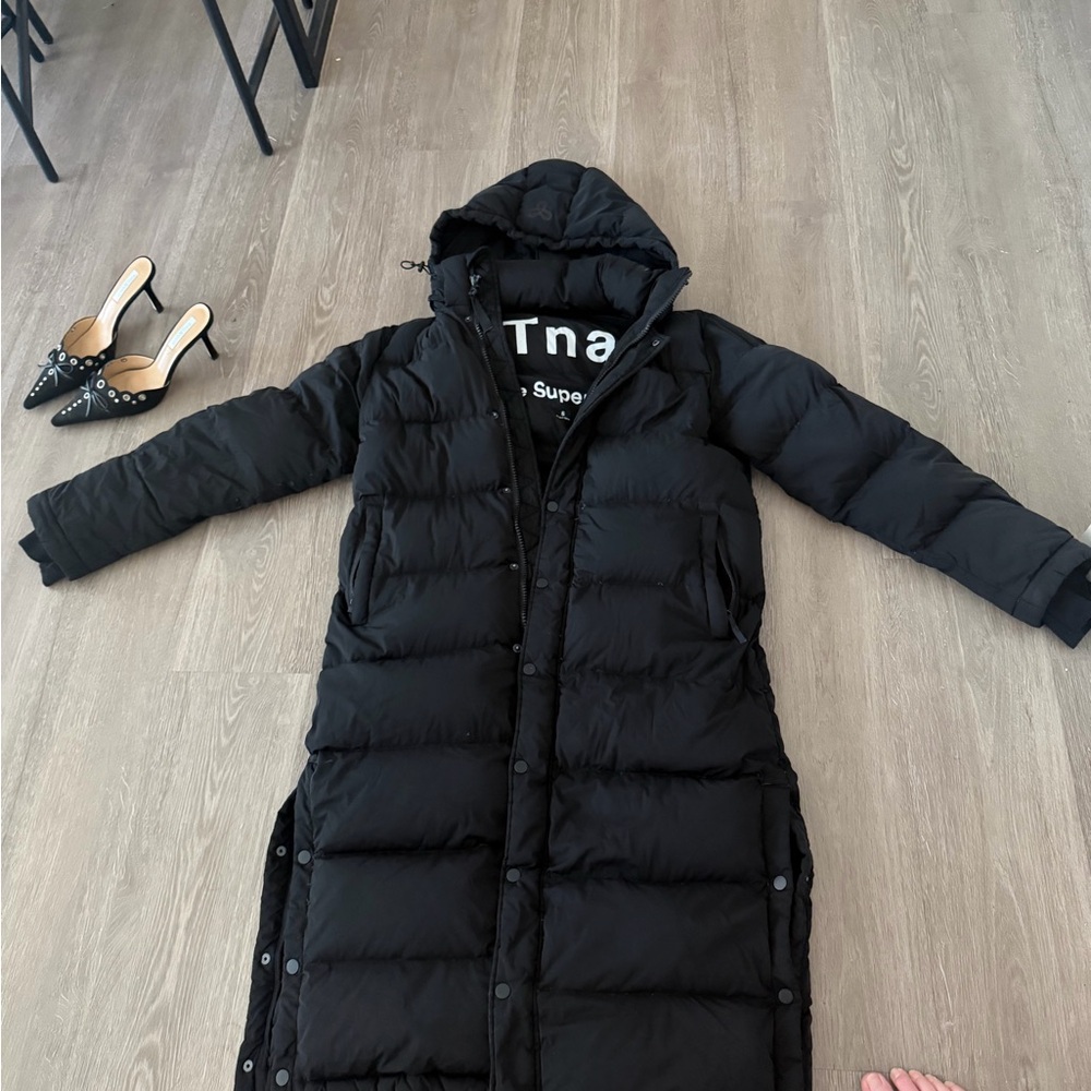 TNA Black Long Puffer Jacket